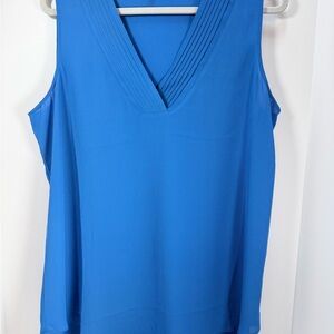 Rose & Olive Vibrant Blue V-Neck Tank Top